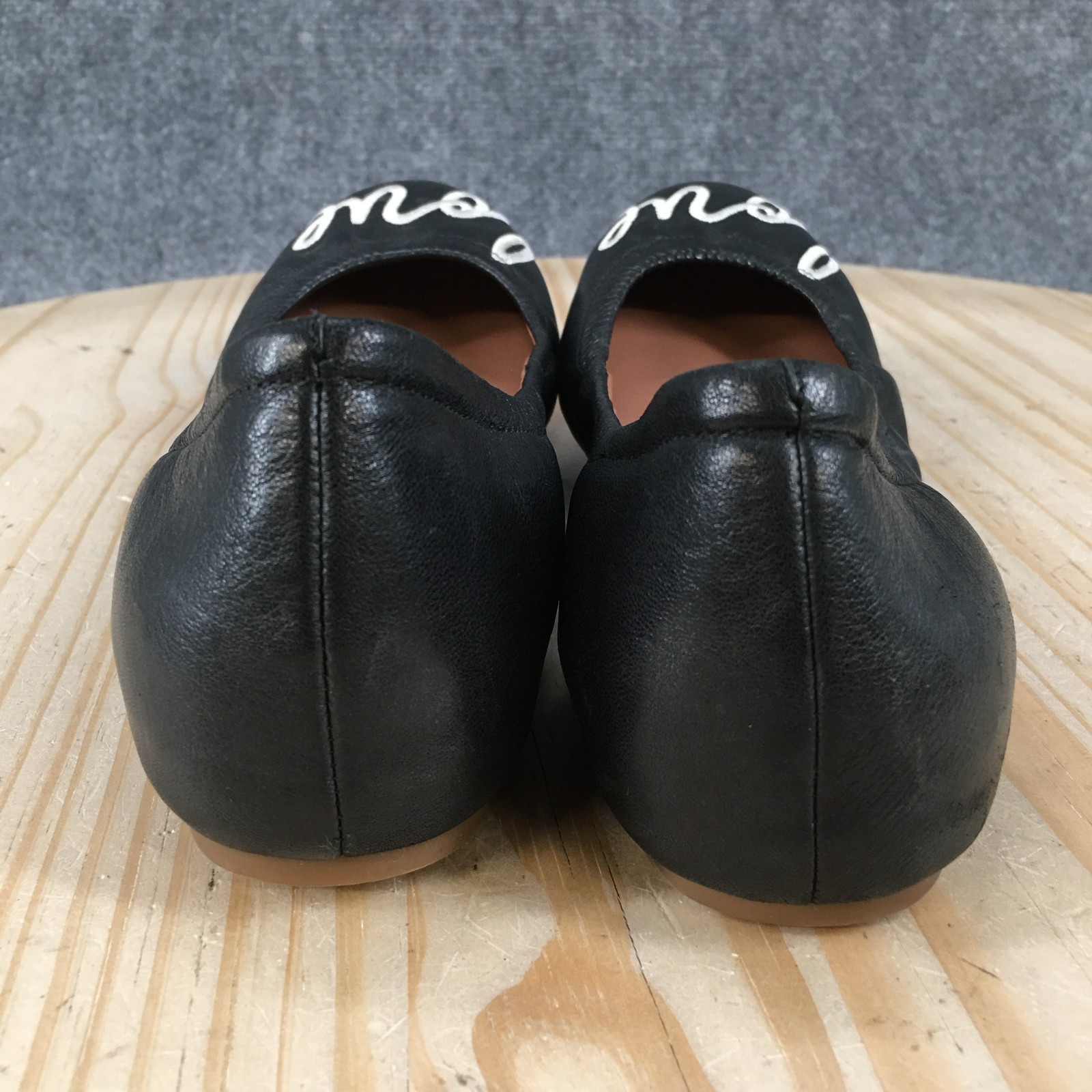 ED Ellen DeGeneres Love Shoes Womens 8 M Langston Ballet Flats Black Leather