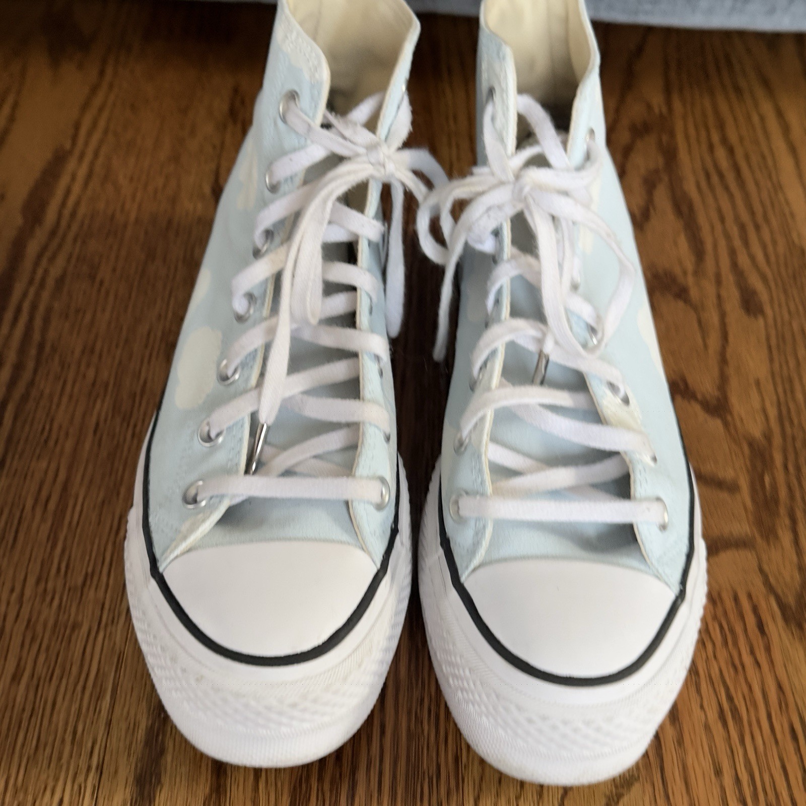 Converse Lift Platform Cloud Print Shoes Women’s Size 8 Custom Deacs Design