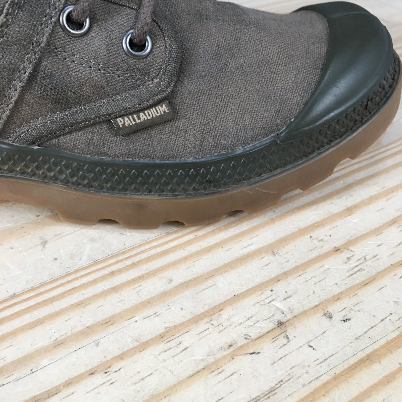 Palladium Pallabrouse Wax Boots Mens 7 Womens 8.5 Hiking Lace Up Canvas Gray