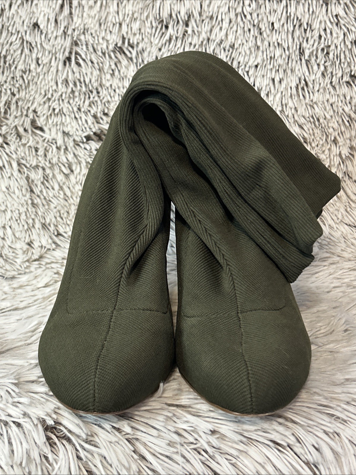 Madden Girl Andie Olive Green Mid Calf Stretchy Slouch Tall Boots Size 10