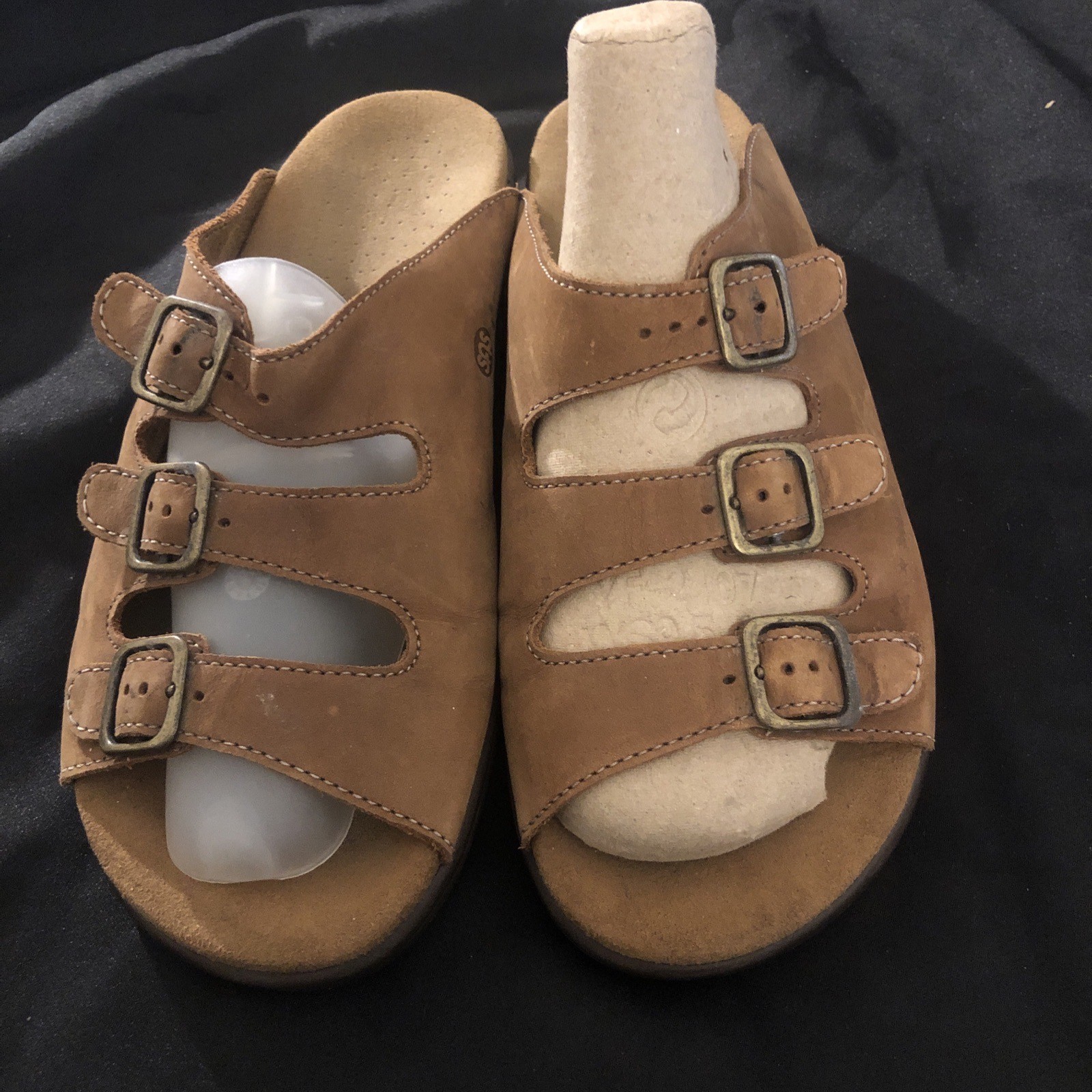SAS Women’s Caramel Genuine Leather Tripad Comfort Slip-On Sandals Size 9.5 Usa