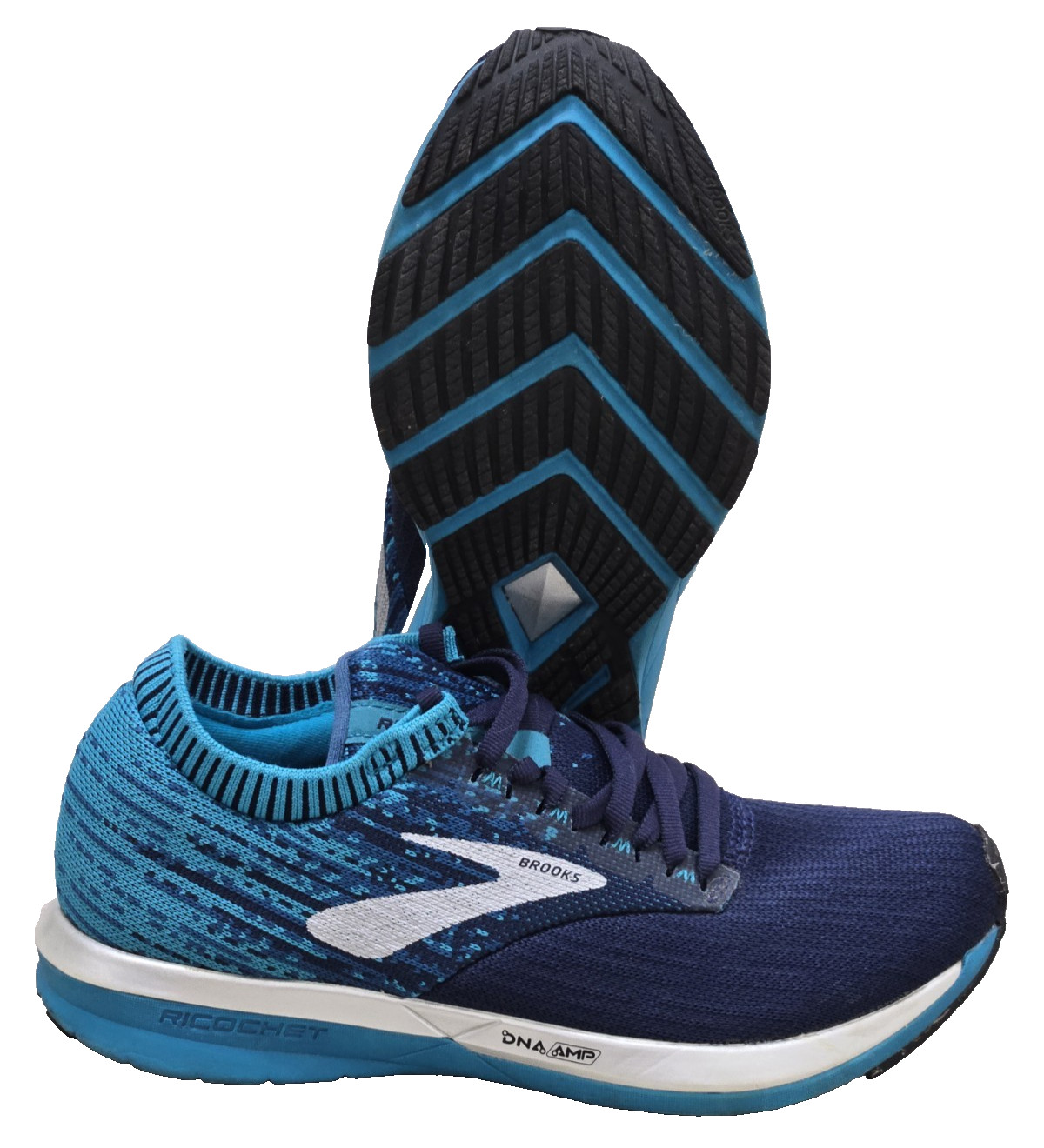 Brooks shoes women 7 B ricochet running walking DNA amp cushion turquois blue