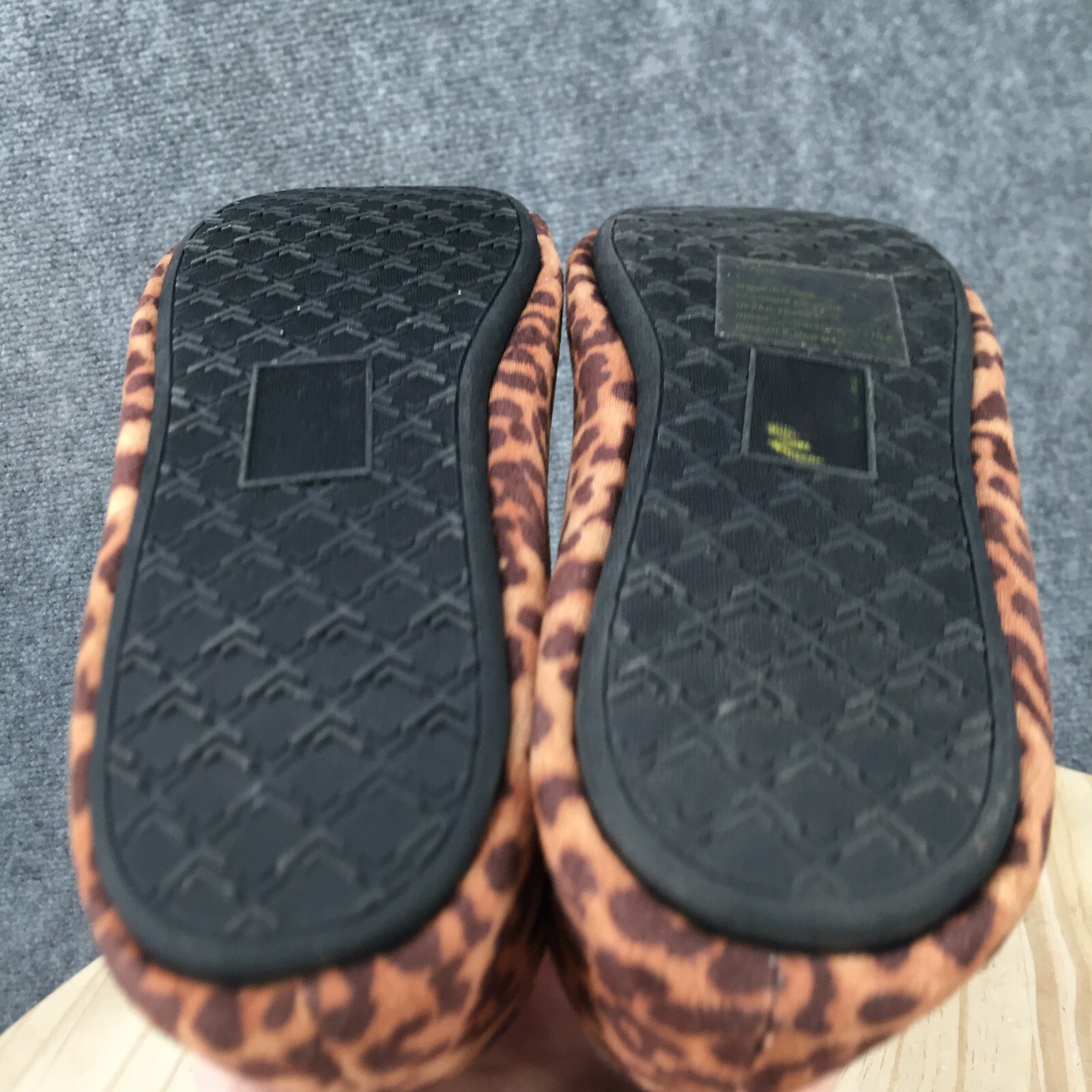 Justfab Shoes Womens 9 Ballet Flats Brown Cheetah Print Slip On Casual Comfort