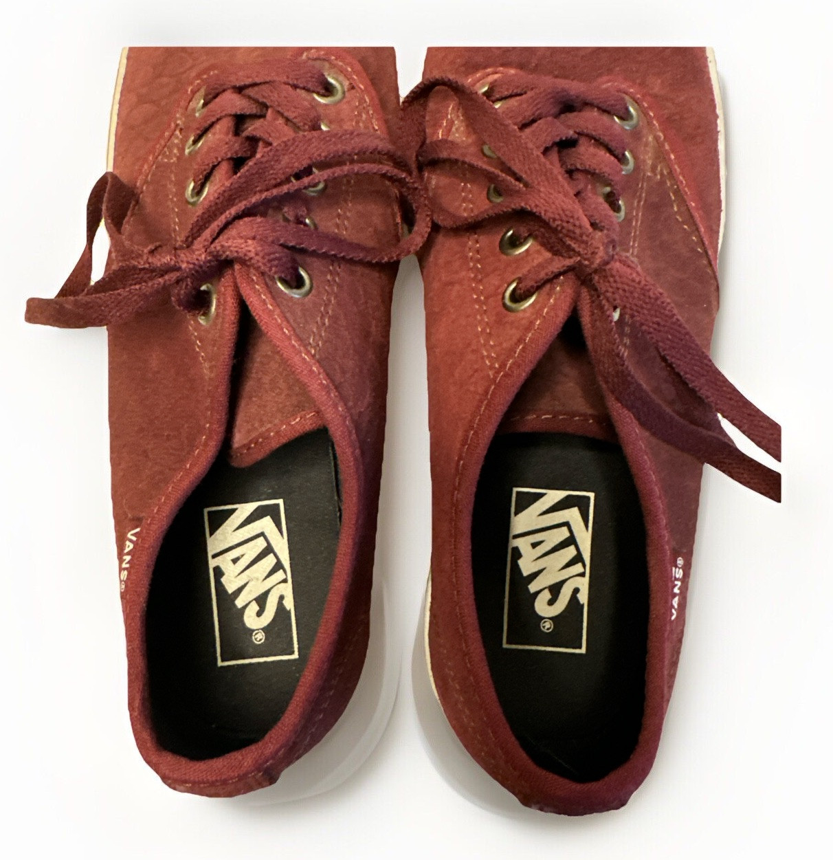 Vans Authentic Lo Pro Maroon Suede Low Top Sneakers Women’s 9.5 Burgundy Shoes