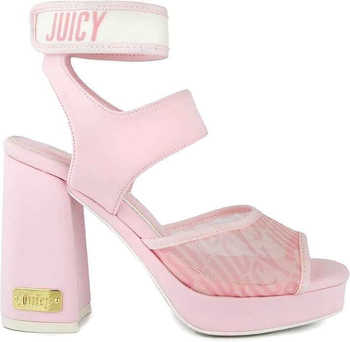 Juicy Couture Women’s Graciela Dress Sandals, Pink Mesh Neoprene Size 9M