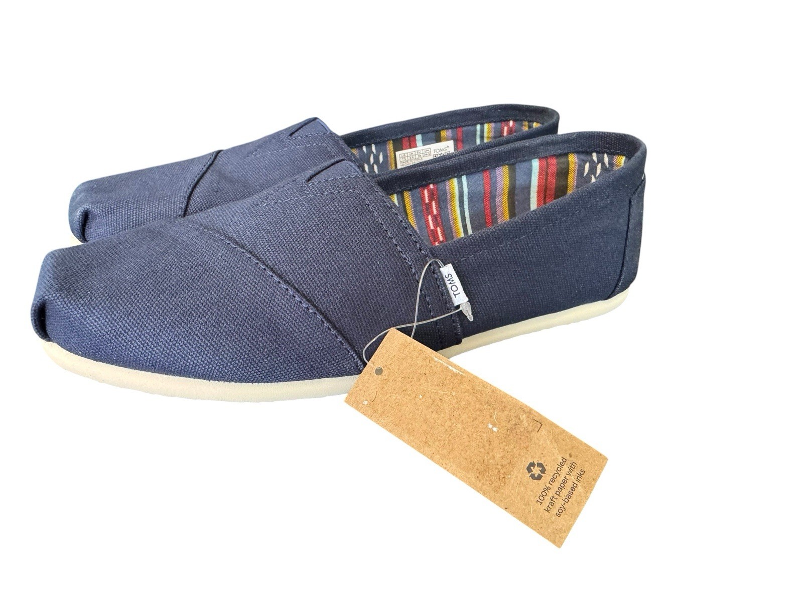 Toms Women’s 7.5 Alpargata Flat, Navy. New In Box!
