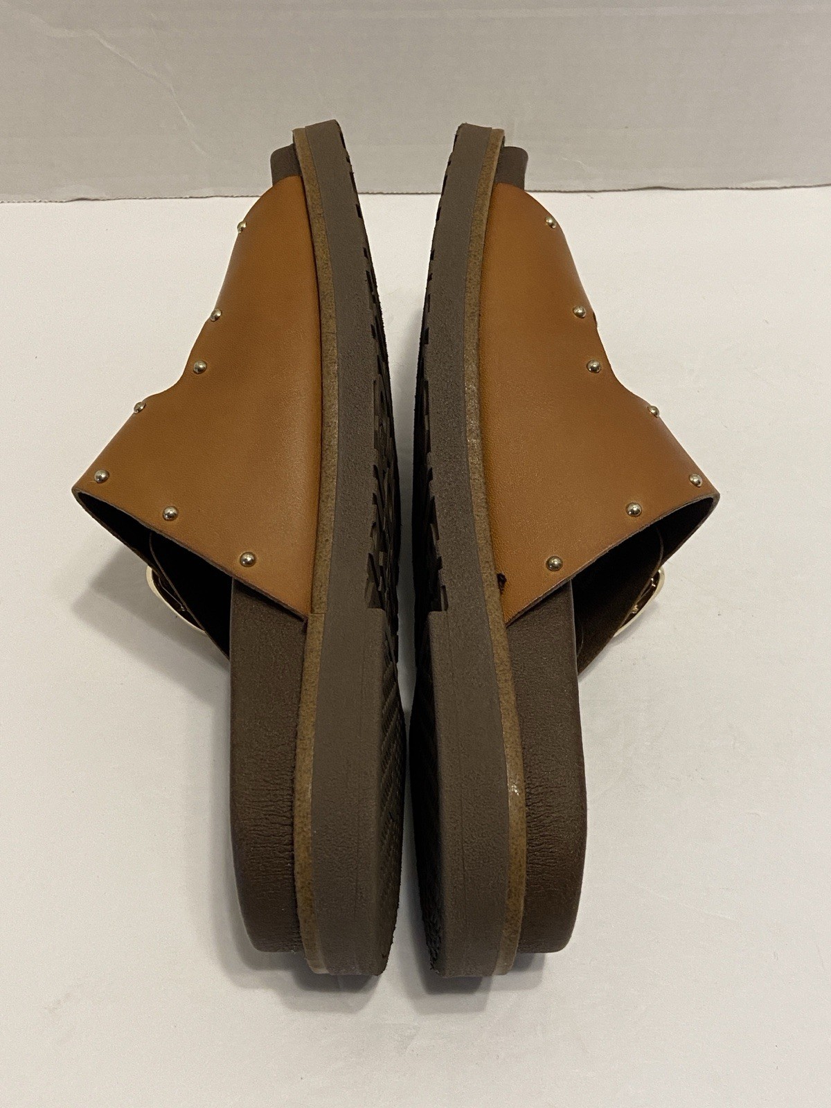 Pikolinos Aitana Brandy leather flat sandals, buckle rivet detail Size 7.5 / 8