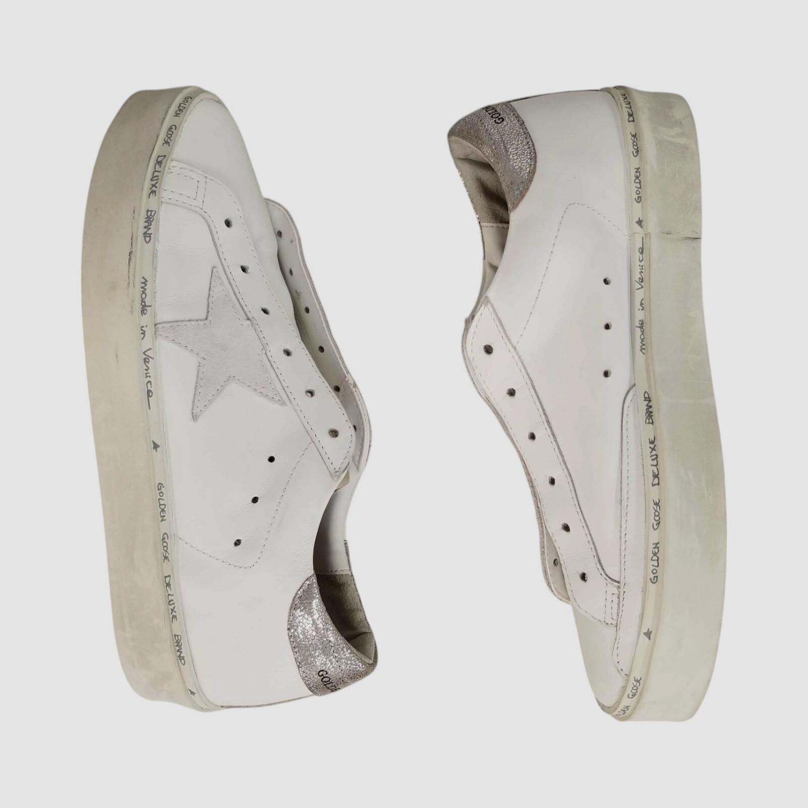 Golden Goose Women’s White Pure Star Leather Low-Top Sneaker Shoes Size 38