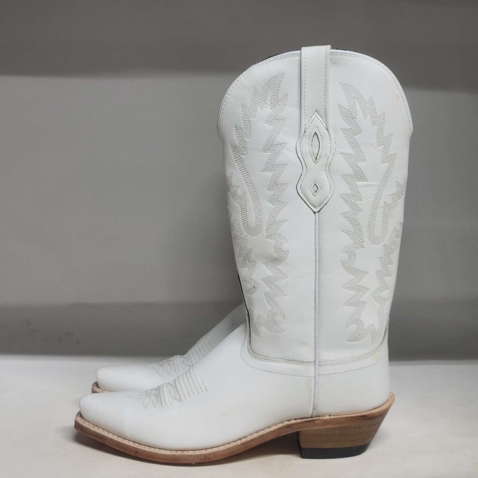 Old West 12″ Western Boot White Womens Size 6B