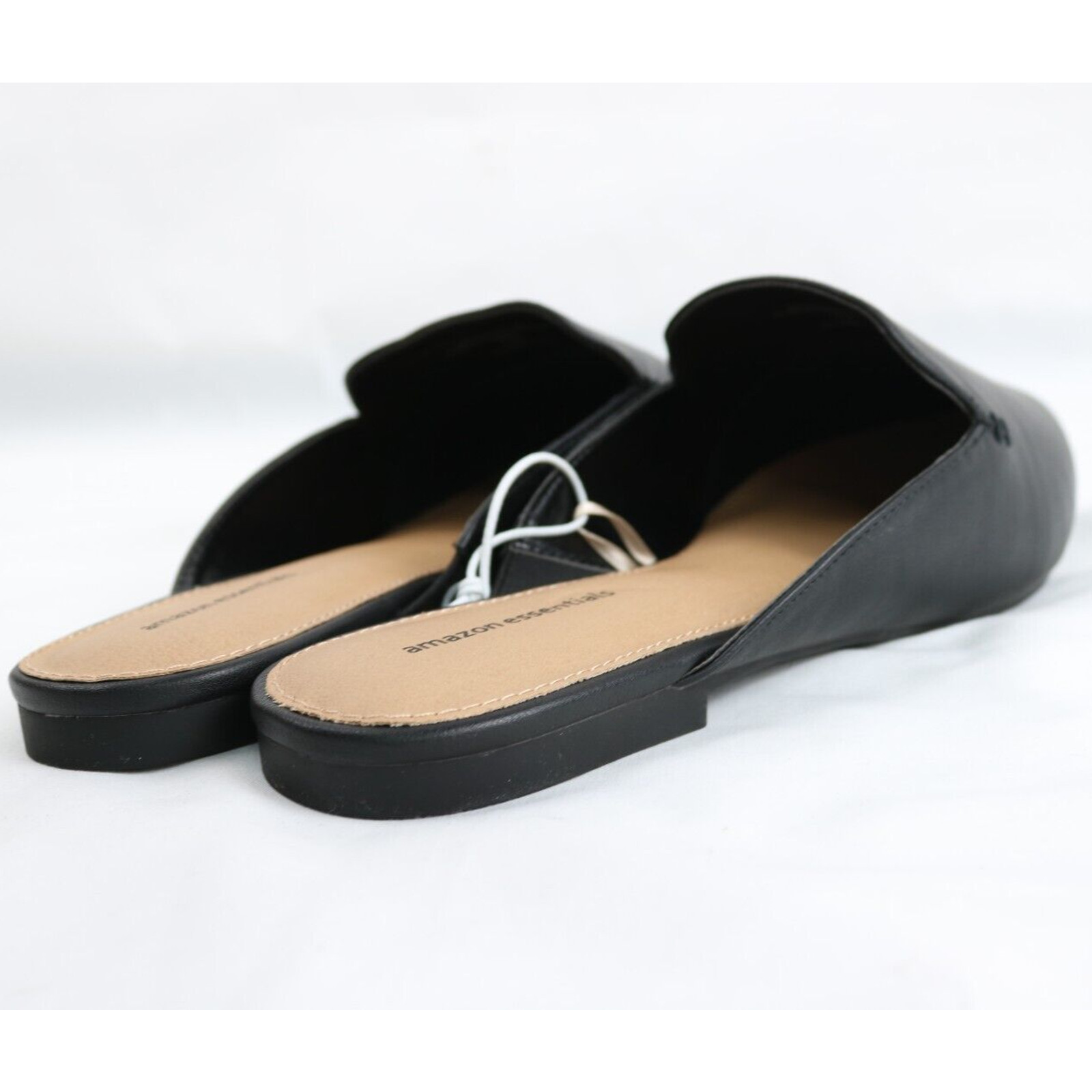 Women’s Size 9 Molly Pointy Toe Mule Flat Slides Sandals w/ Mini Heel, Black