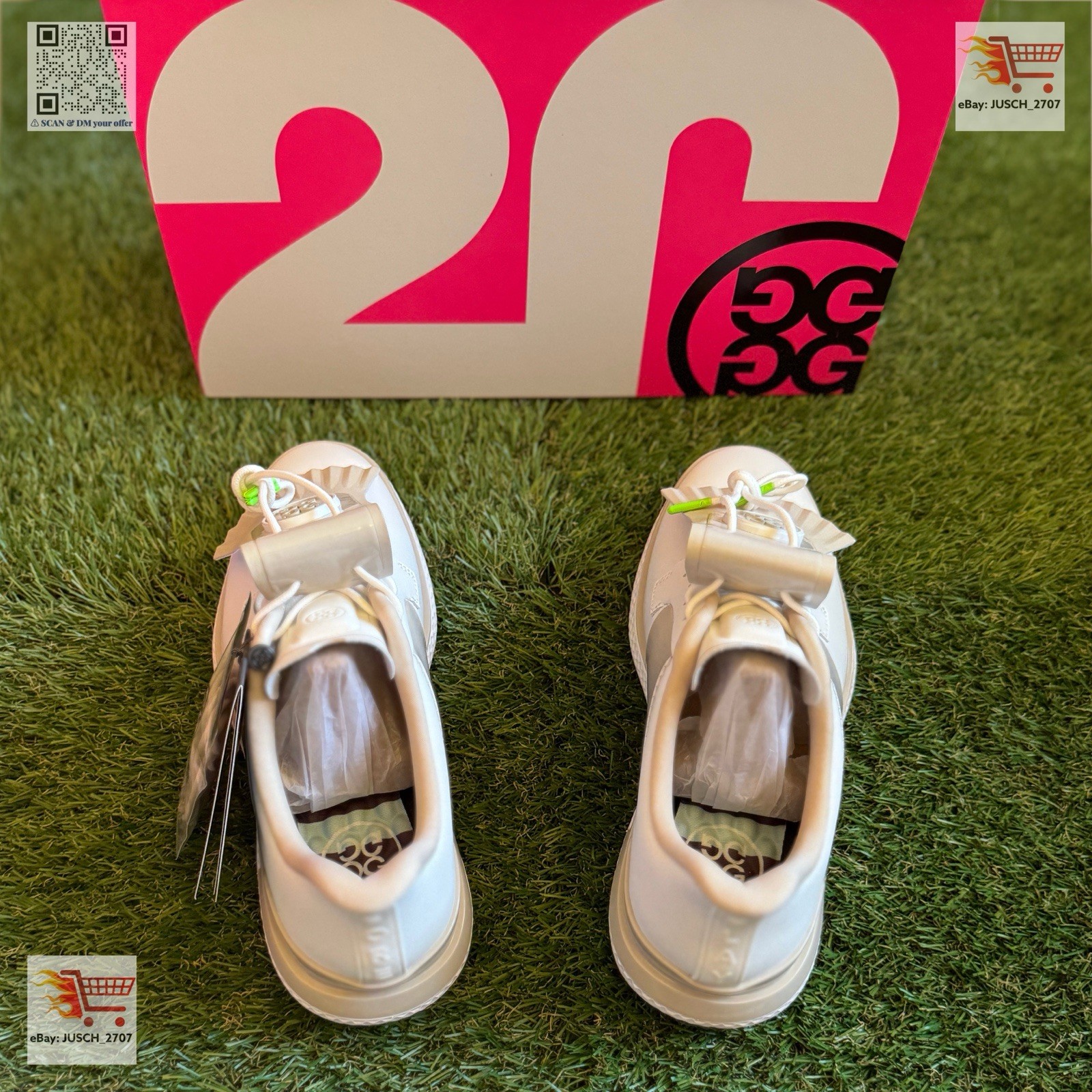G/Fore Gallivan2r Golf Shoes Sneaker⛳️ LADIES US 8.5 Khaki Stone Stripe Kiltie