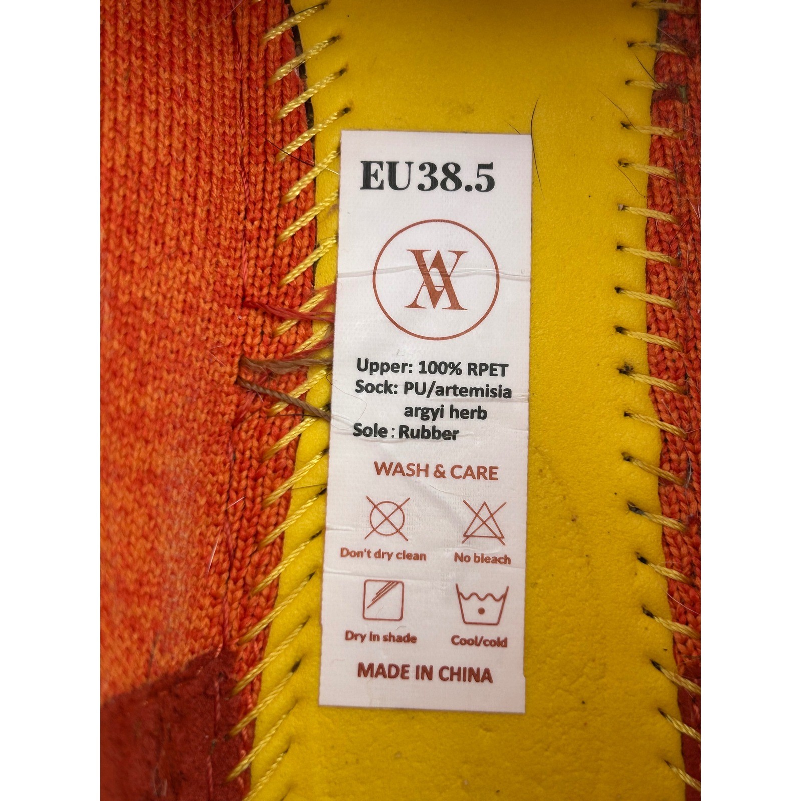 Vivaia Orange Knit Square Toe Loafers Women EU 38.5 US 7.5 Driving Mocs Bow