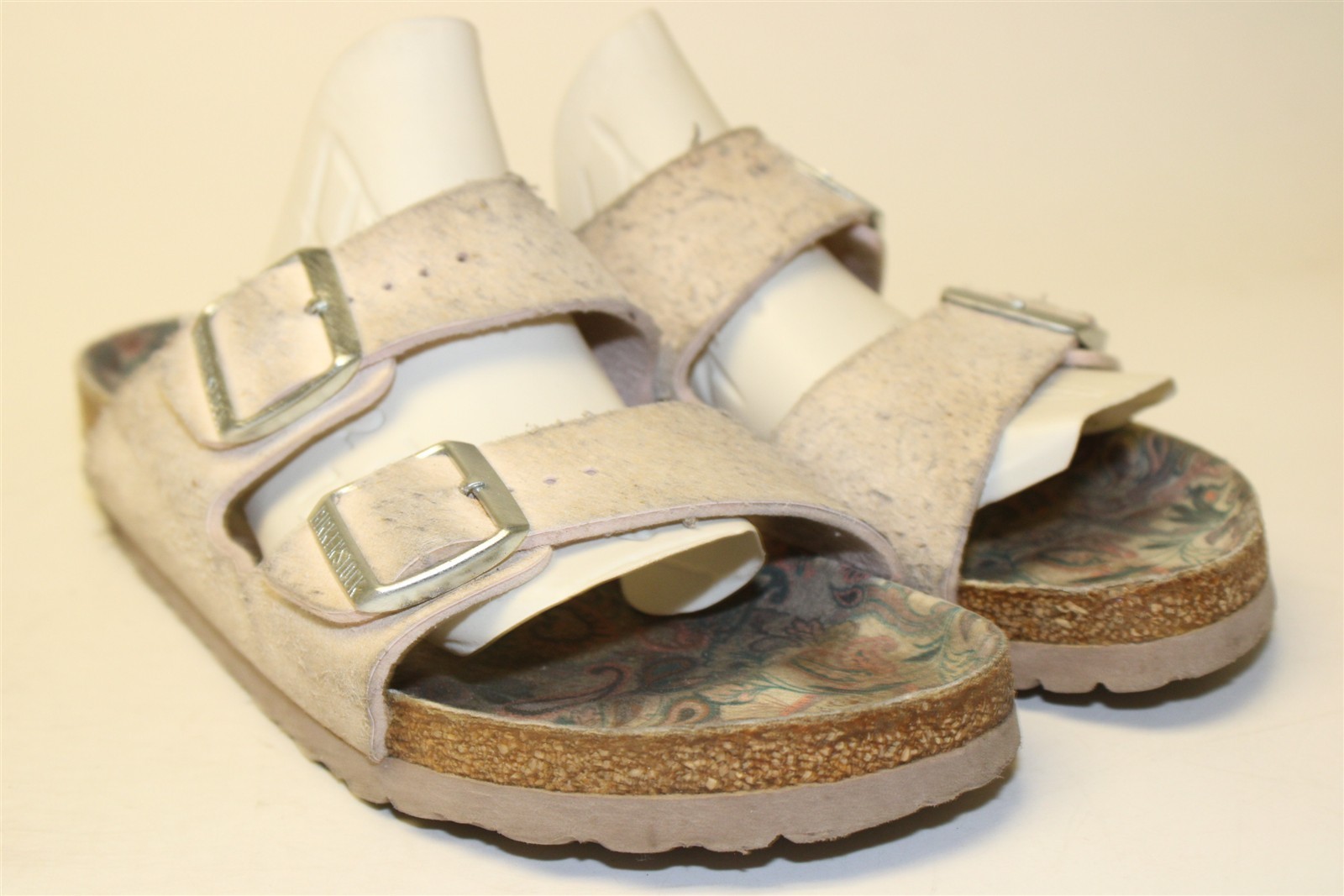 Birkenstock Women Size 9 N 40 Mens 7 Arizona Slide Ecru Vegan Germany Made Shoes