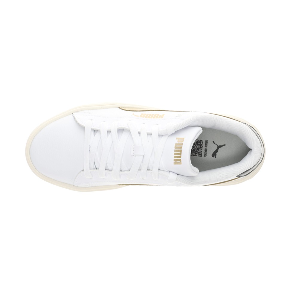 PUMA Smash V3 Platform Lace Up Womens White Sneakers Casual Shoes 39075817