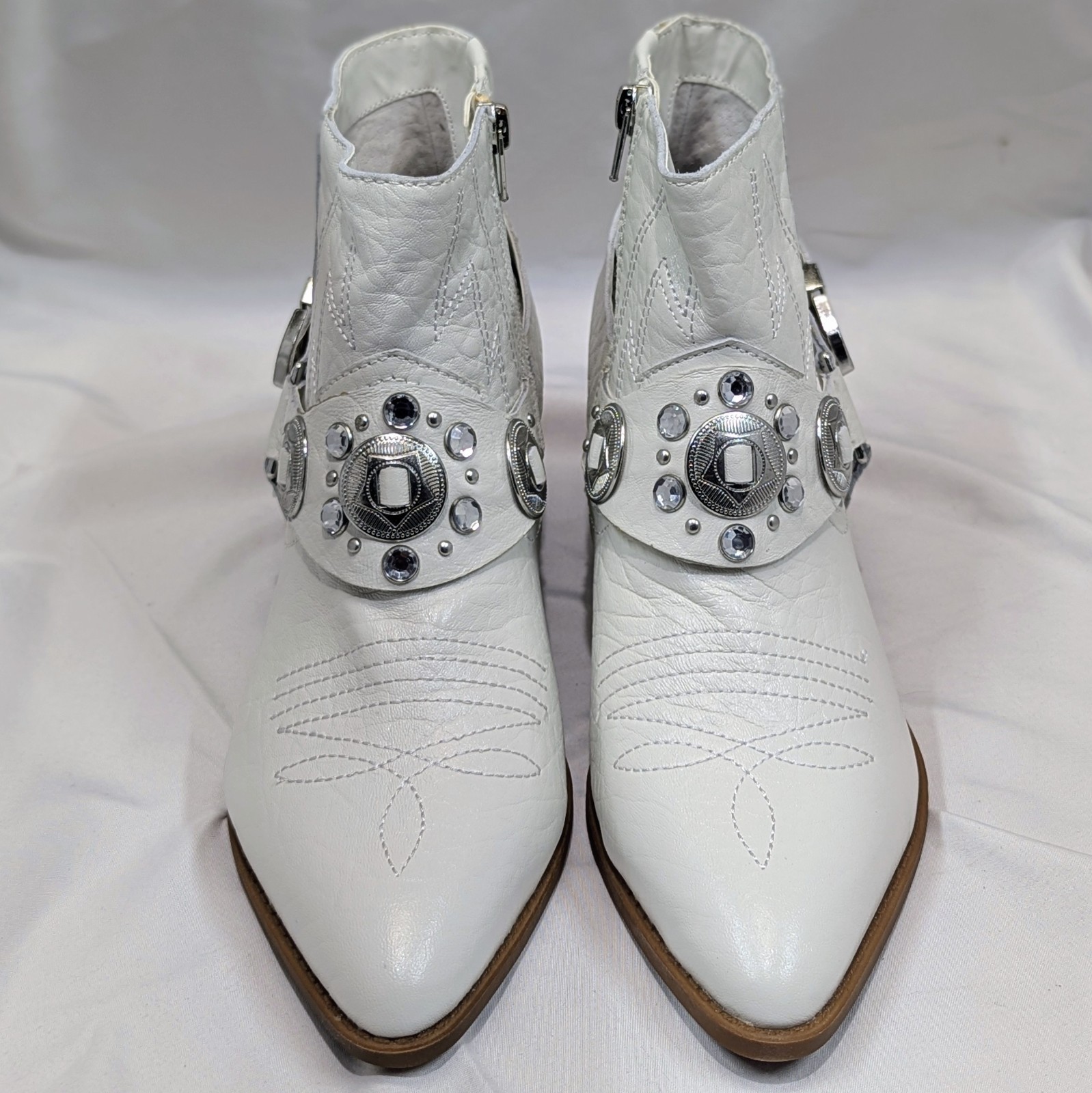 Carlos by Carlos Santana Marlene Leather Western Boots White Size 8.5 M NIB