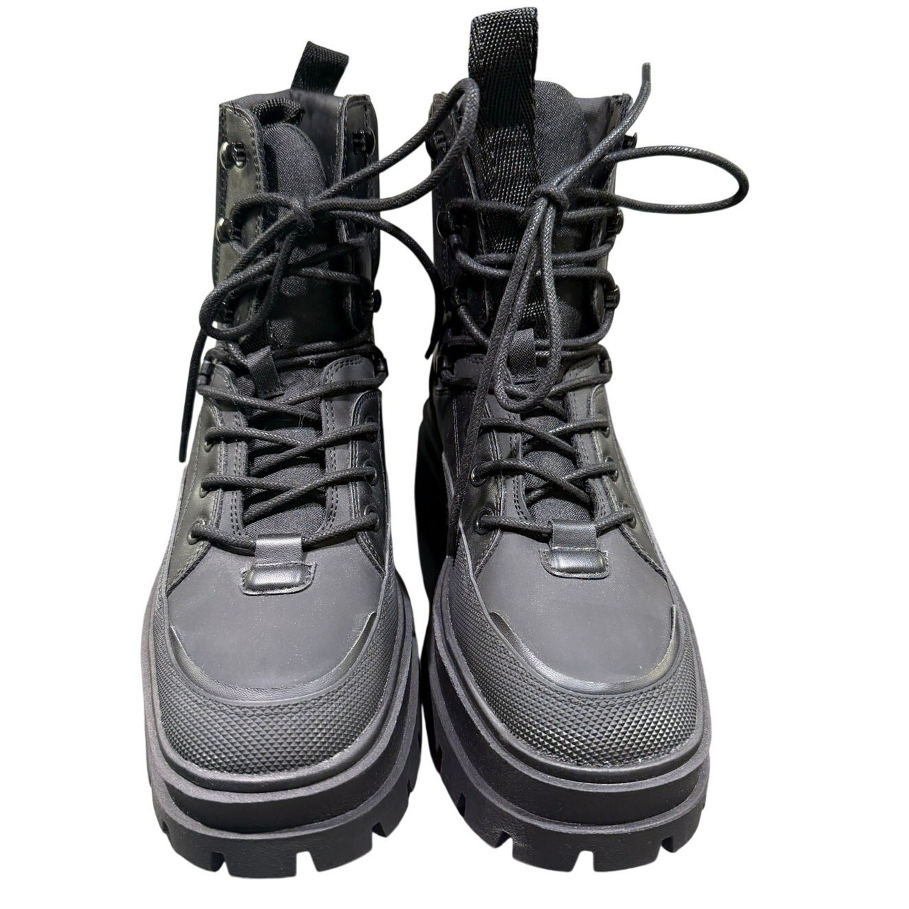 ZARA Z1B Platform Combat Boots Black Chunky Lug Sole Lace Up NWT Women’s 6.5