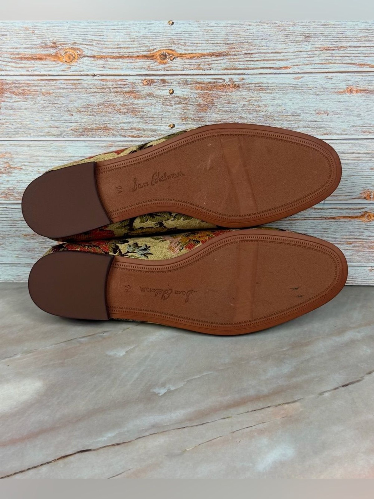Sam Edelman Loraine Bit Loafers Women’s 7.5 Floral Tapestry Jacquard Mules EUC