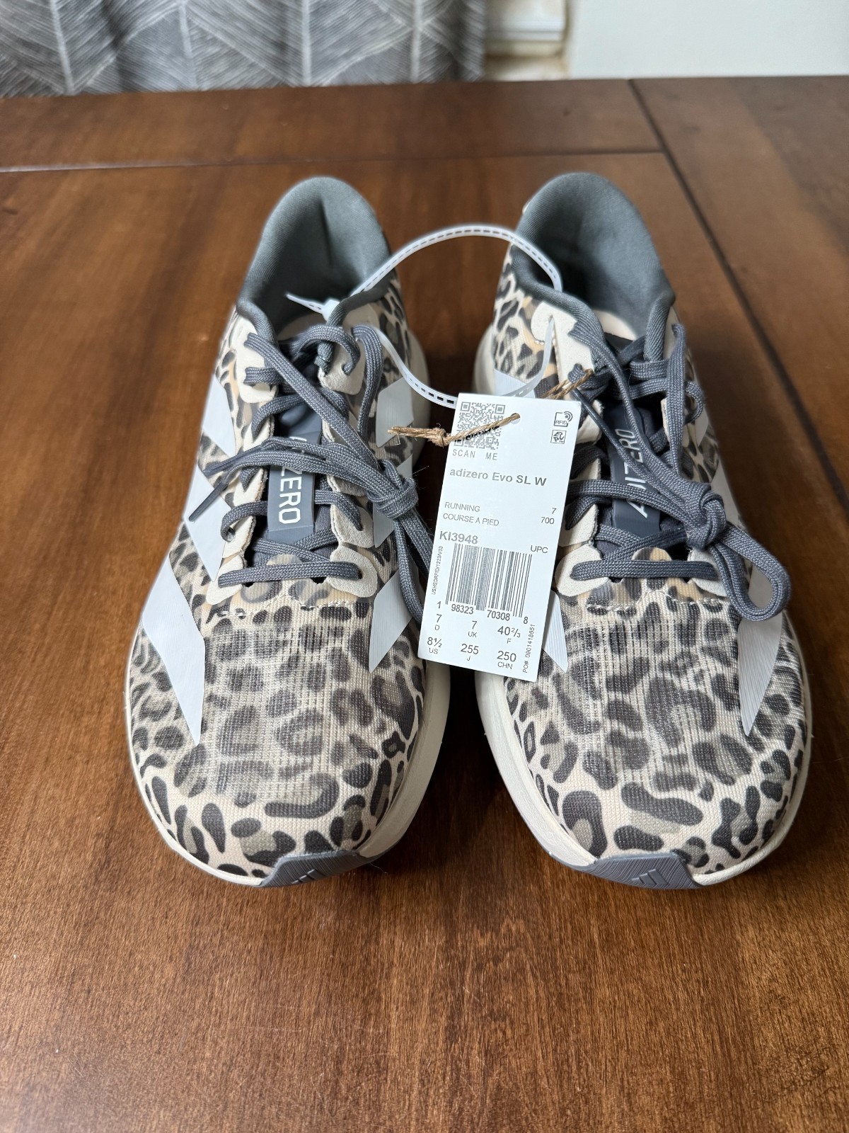 New Adidas Adizero EVO SL Leopard Animal Print Linen KI3948 Womens running shoes