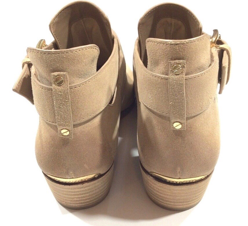 NEW MICHAEL KORS 6M Women’s Mercer Buckled Leather Low Heel Ankle Boots $429