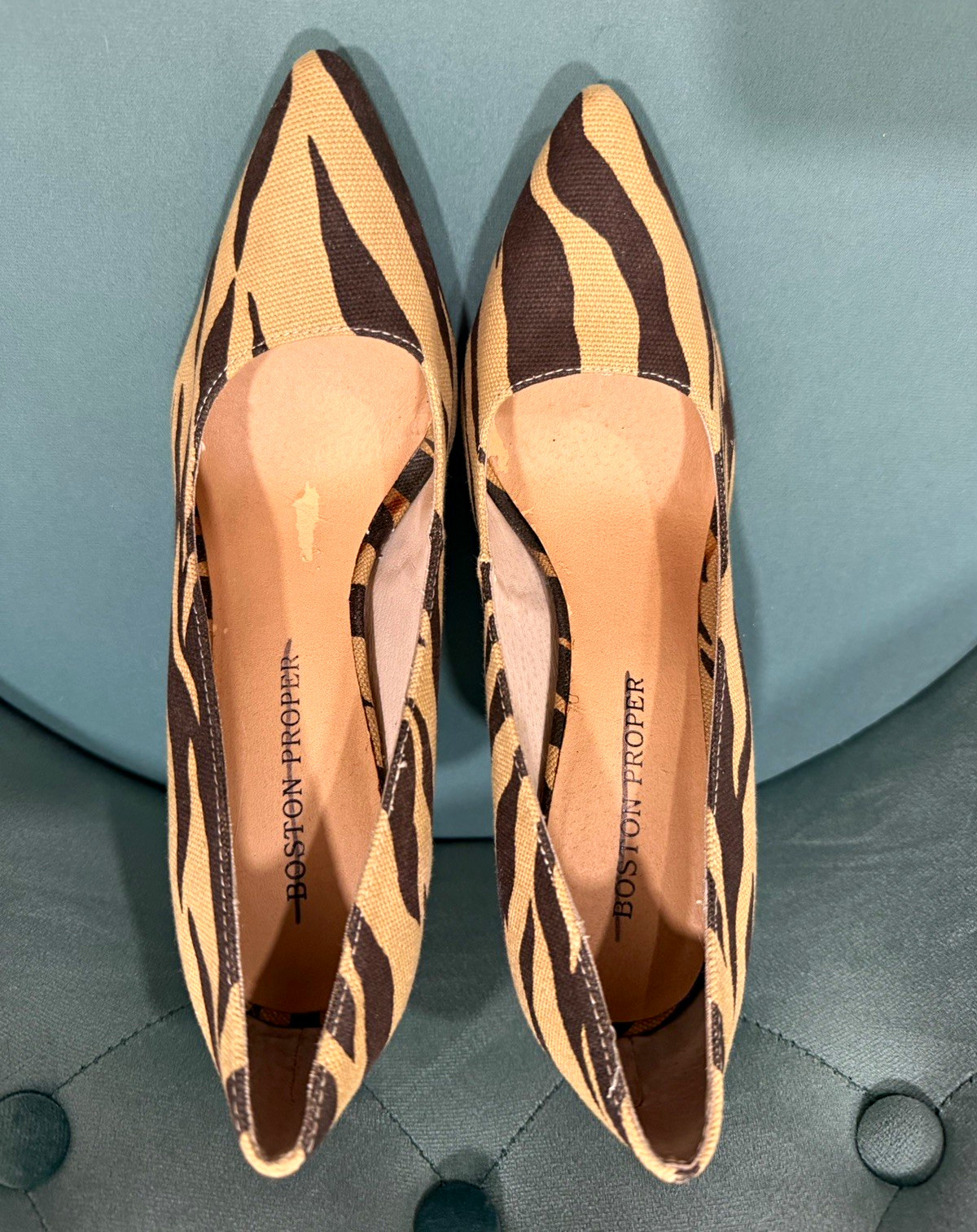 Boston Proper Animal Print Pointed Toe Stiletto Slip-On Pumps Womens 8