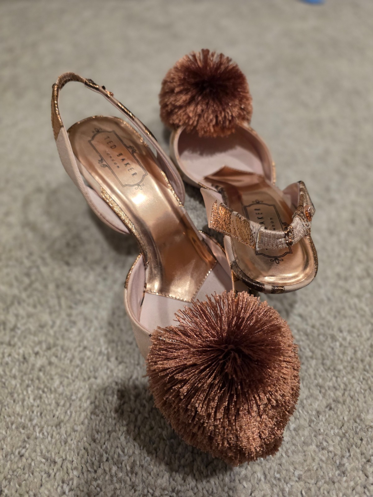Ted Baker Mikali 2.5in heel Slingback Pom-pom Pumps EU38.5