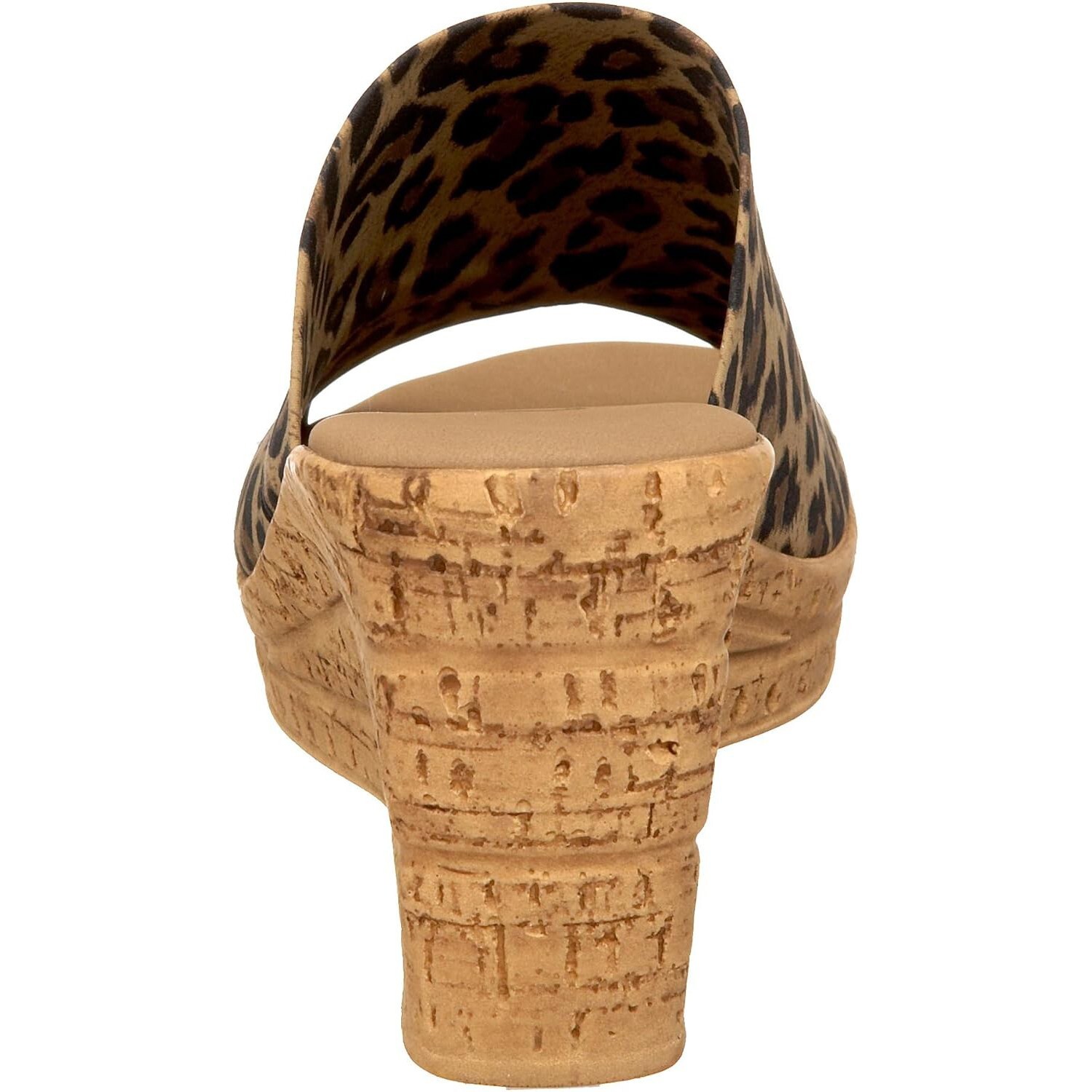 Onex Womens Christina Microfiber Upper Cork Wedge Sandal – Brown Leopard EUC
