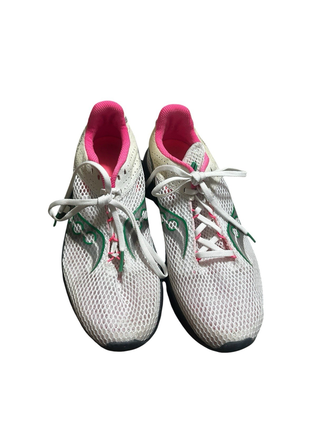 Saucony Kinvara 14 Running Shoes Women’s 8.5 White Gray Pink Green Mesh