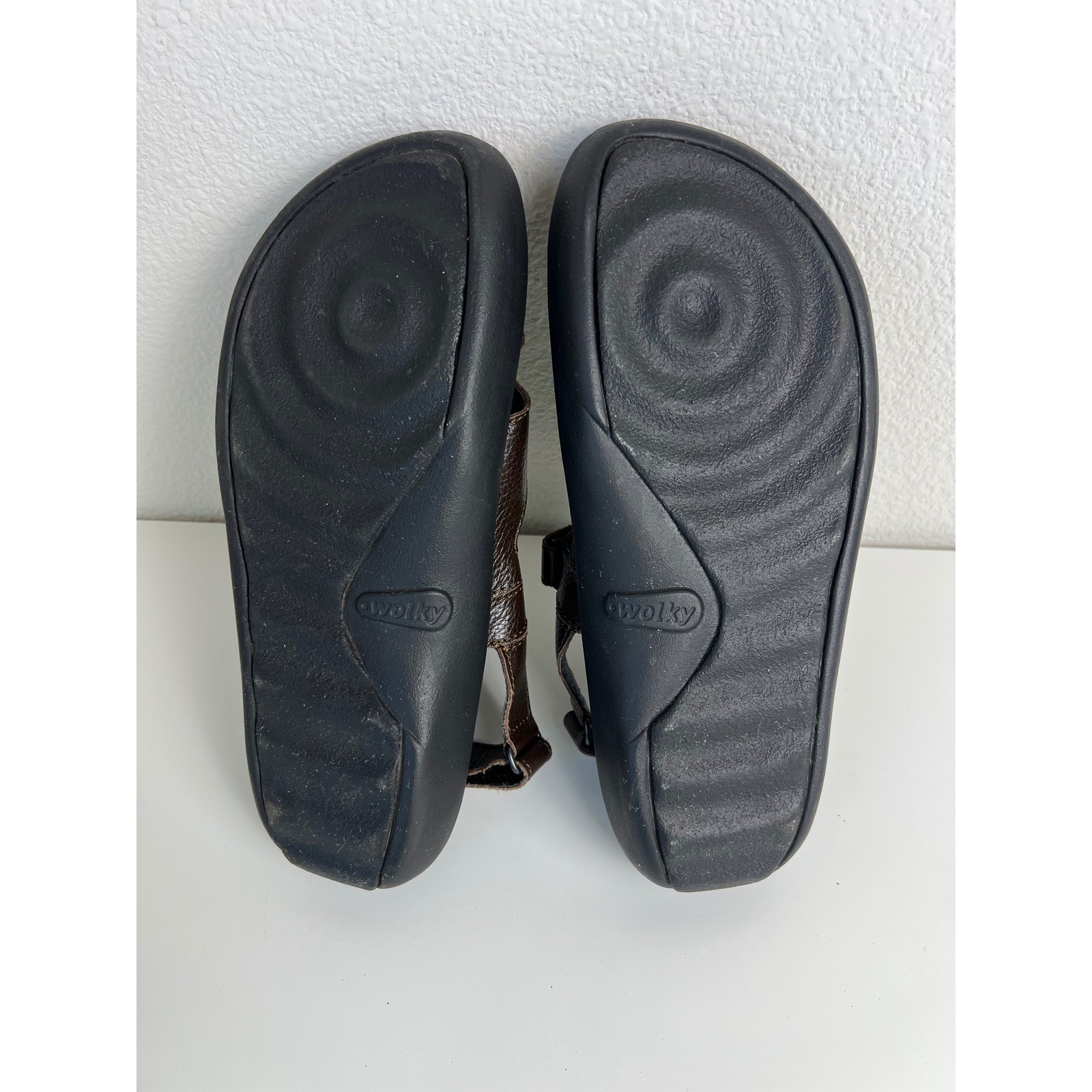Wolky Brown Leather Comfort Walking Orthopedic Sandals Adjustable EU 41 US 10