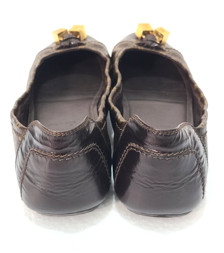 Louis Vuitton Monogram Canvas Ballet Flats Gold Cubes Dice EU 40.5 US 10