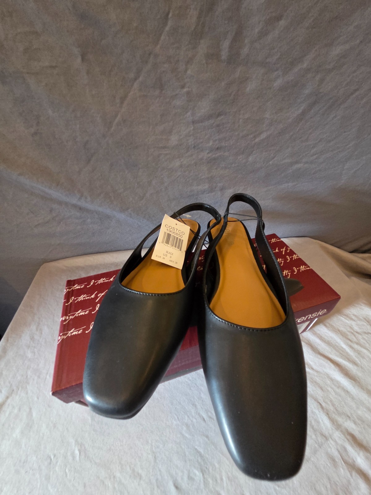 Kensie Felice Slingback Women’s Black Flats Casual Dress Shoes Size 9 w Box