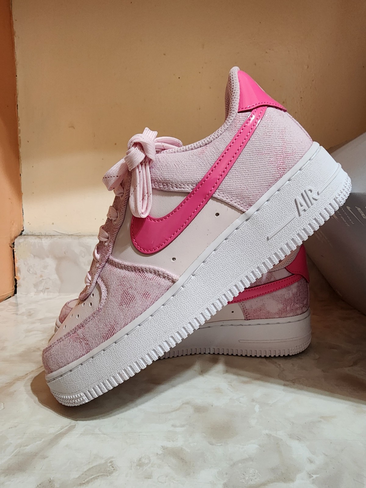 Women’s Size 7.5 Air Force 1 ’07 “Denim” IR1974-663 Pink Foam Pearl Pink White
