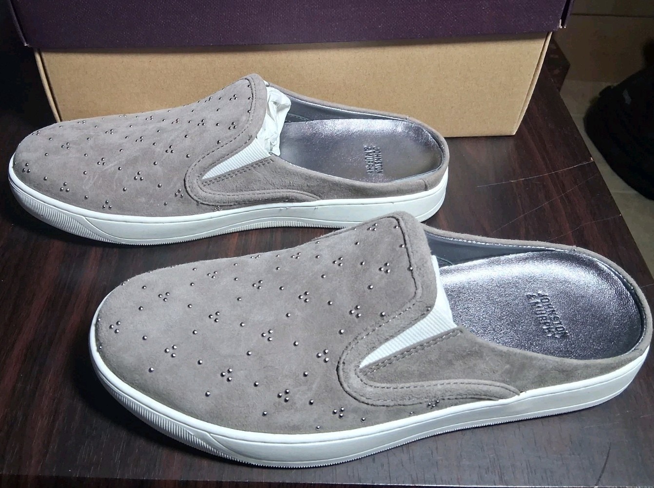 Gray Leather Shoes – Johnston & Murphy Emilie – Ladies Size 7.5 – New In Box