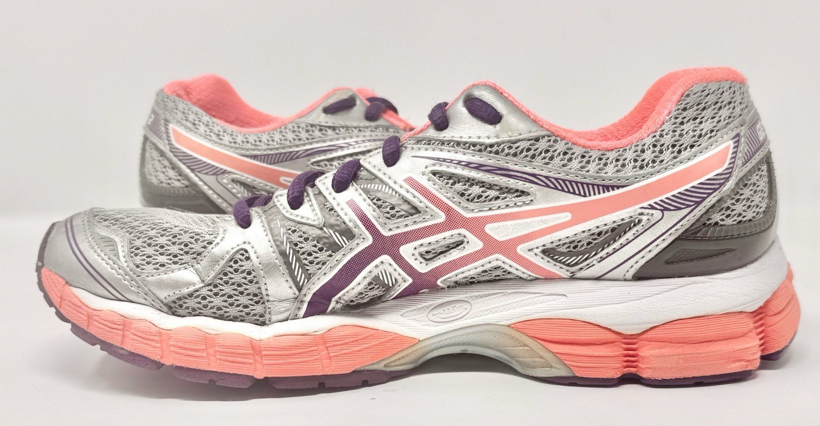 Women’s Vintage Asics Gel-Evate 2 Silver Orange Purple Running Shoes TA47N sz 8