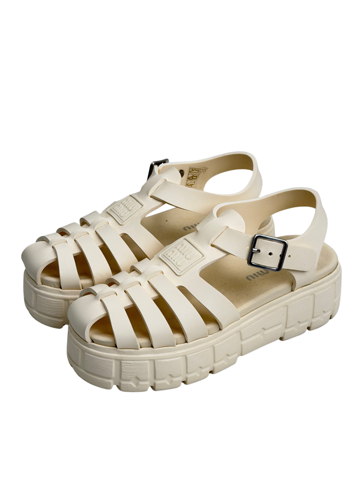 Women’s MIU MIU EVA Platform Cage Sandals. Size: 37 EU.