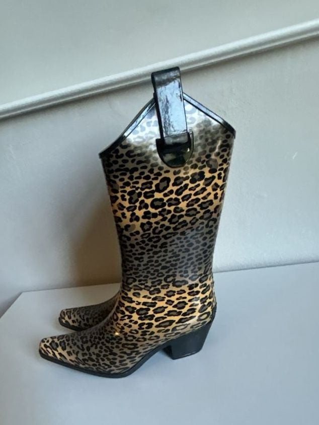 Leopard Print Rubber Cowgirl Rain Boots