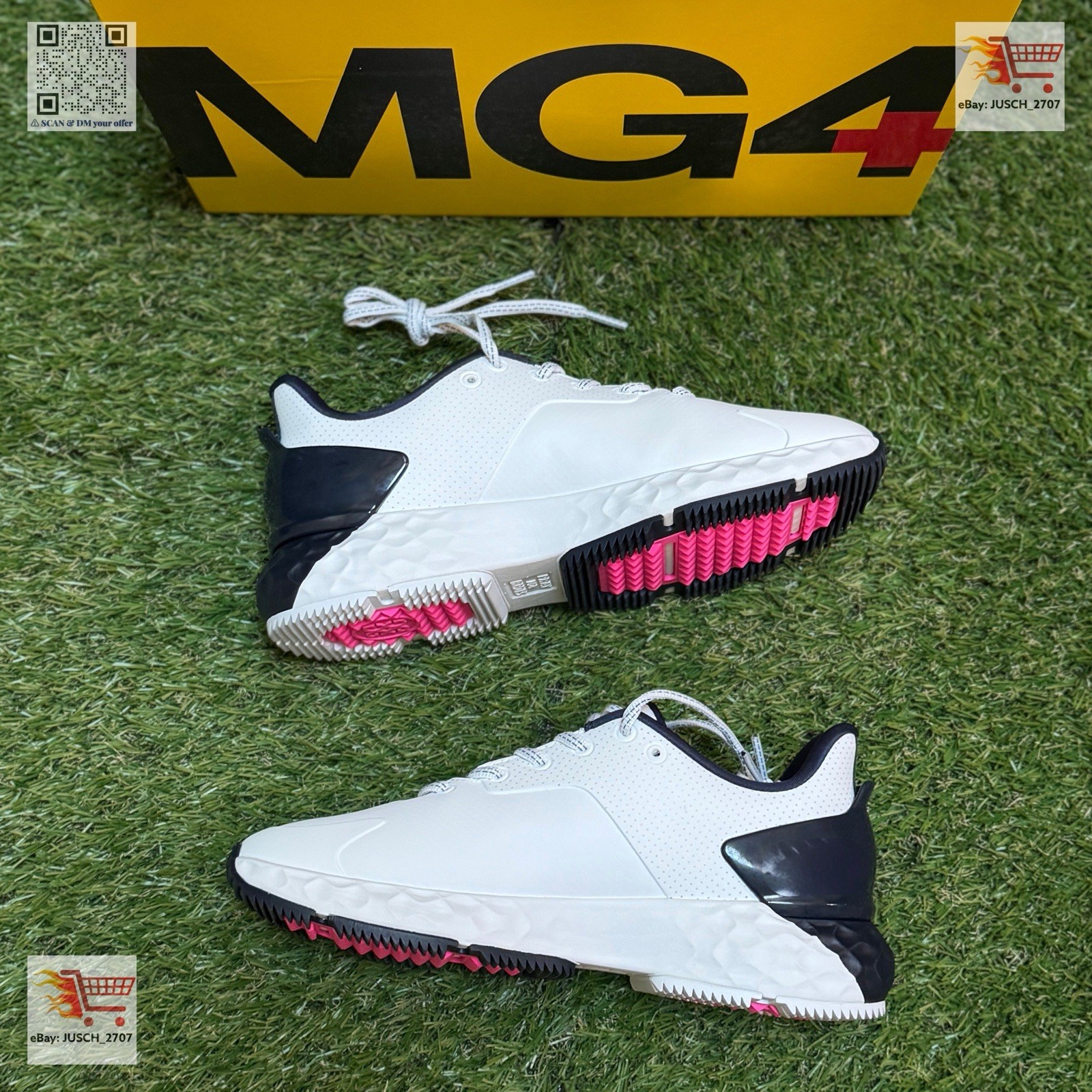 G/FORE GFORE MG4+ Perforated Golf Shoe Sneaker ⛳️ LADIES 9 ⛳️ White Blue Block