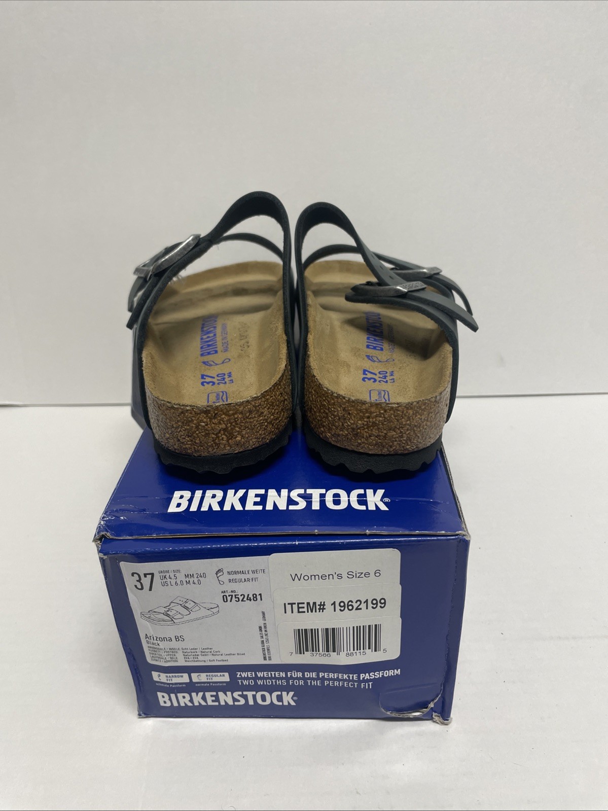 BIRKENSTOCK Arizona BS Slide Sandal Unisex Size US W6/M4 Black