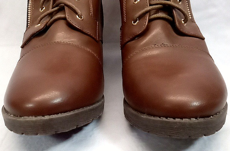 Cloudwalkers by Avenue Women’s 13 Rita Boots Brown Inner Zip & Lace Up 2″ Heel