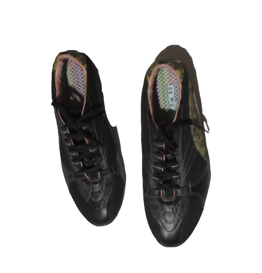Michelle K, Vintage Black, Pink and Tan Floral Print Shoes, Size 9