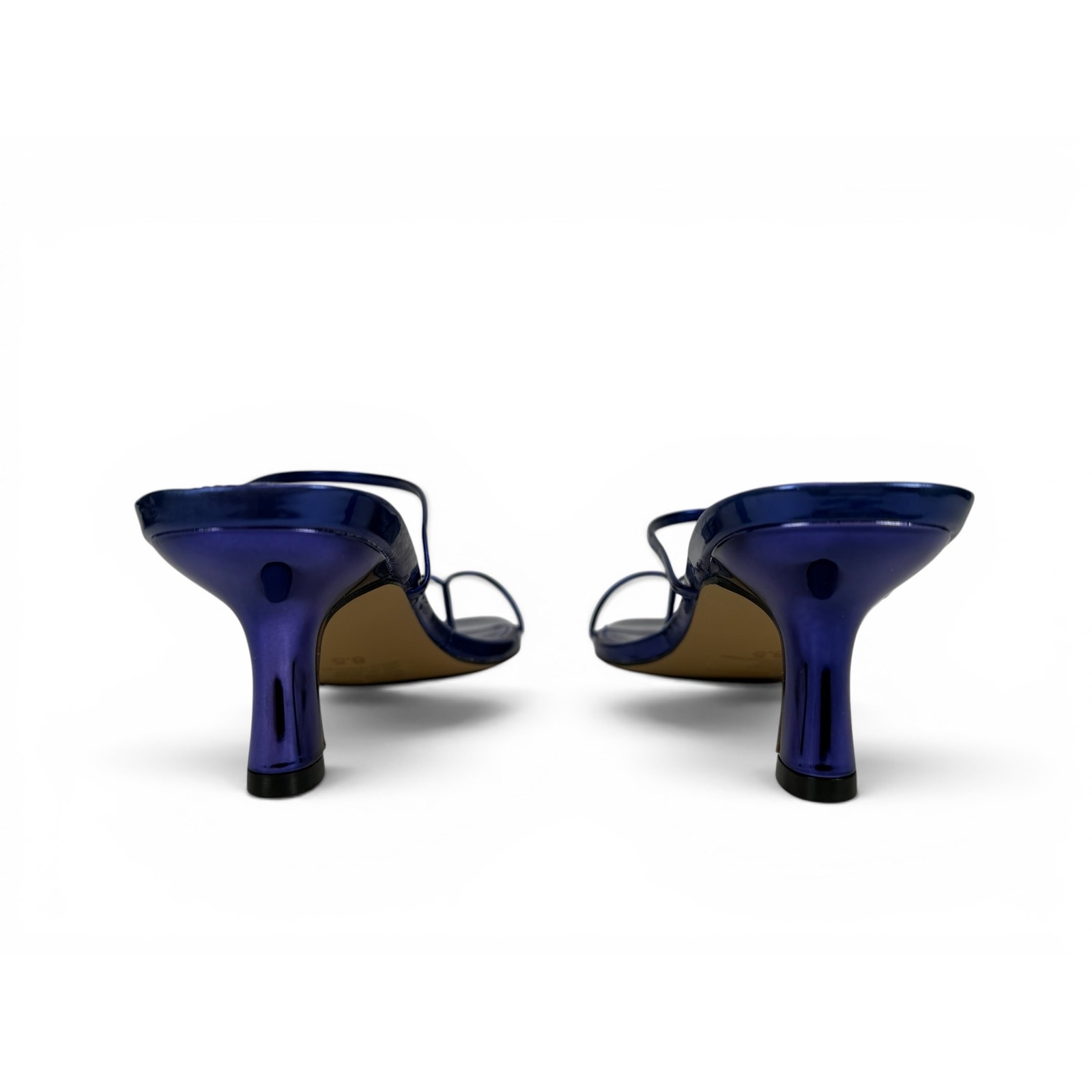 Faryl Farylrobin Aria Sandal Womens 8.5 Metallic Purple Blue Square Toe Strappy
