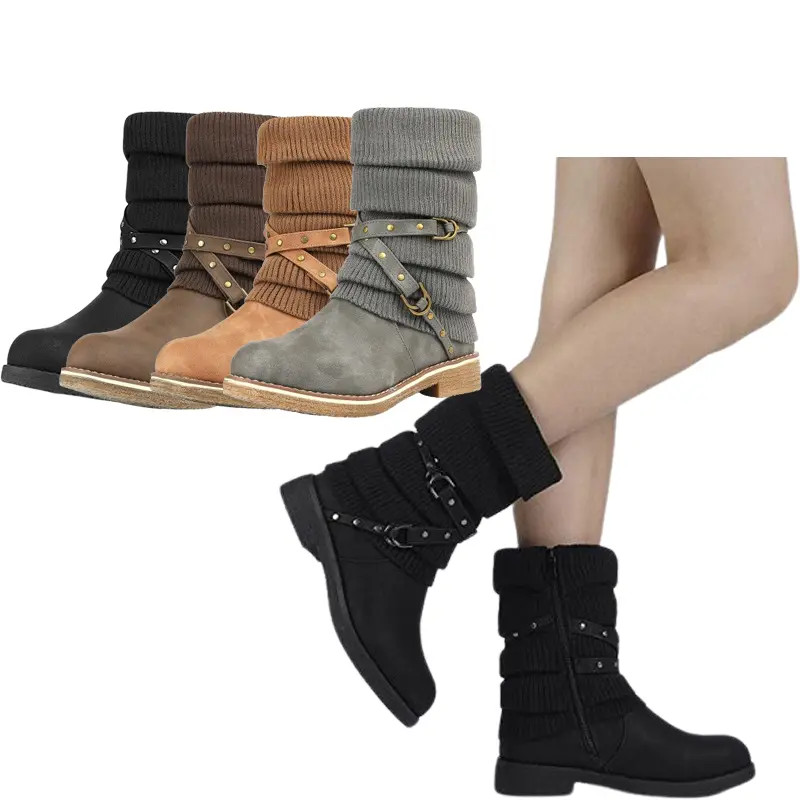 Womens Winter Warm Faux Fur Lined Mid Calf Snow Boots Shoes Size US