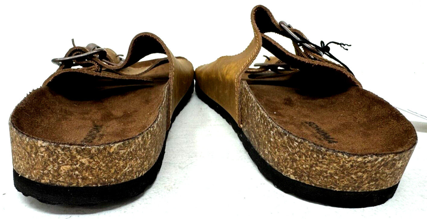 Sonoma Women’s Calligraphy Double Buckle Leather Sandals Brown Size:8 78F