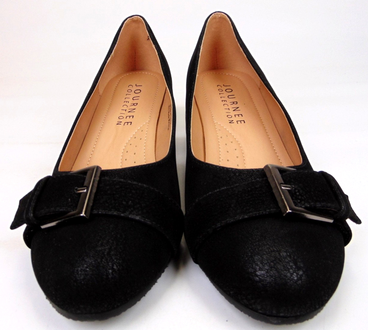 Journee Collection Women’s Graysn Wedge Heel Pumps Size 8.0 WIDE, Black Shoes