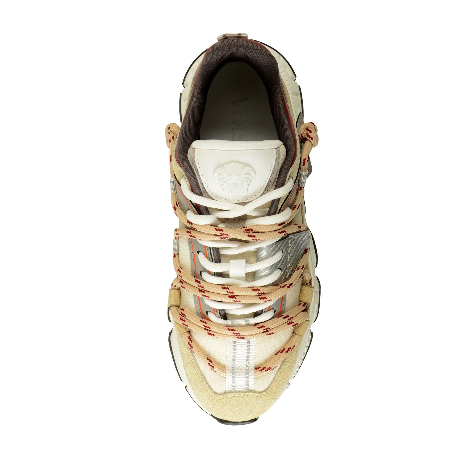 Versace Women’s Suede & Leather White Medusa Head Sneakers Shoes US 6 IT 36