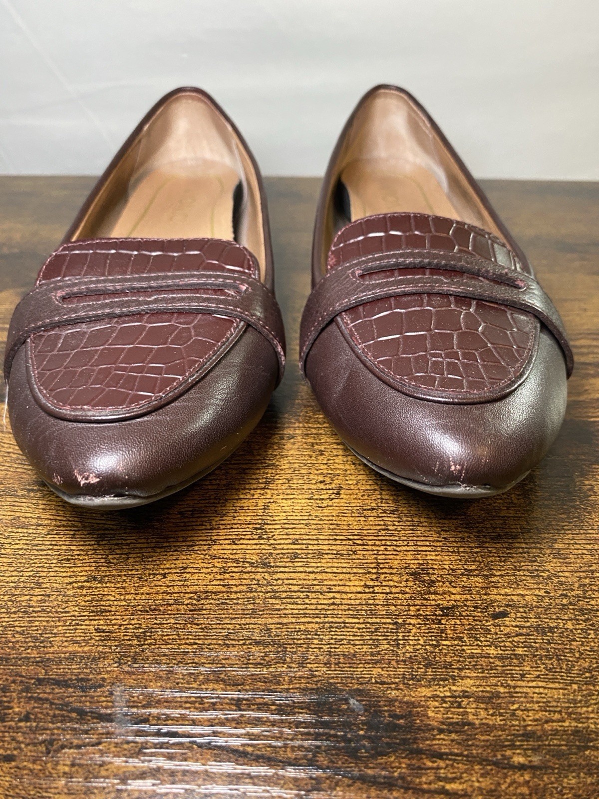 Vionic Savannah Flat Loafer Casual Shoes WOMENS 7 Burgundy Wine Leather $120