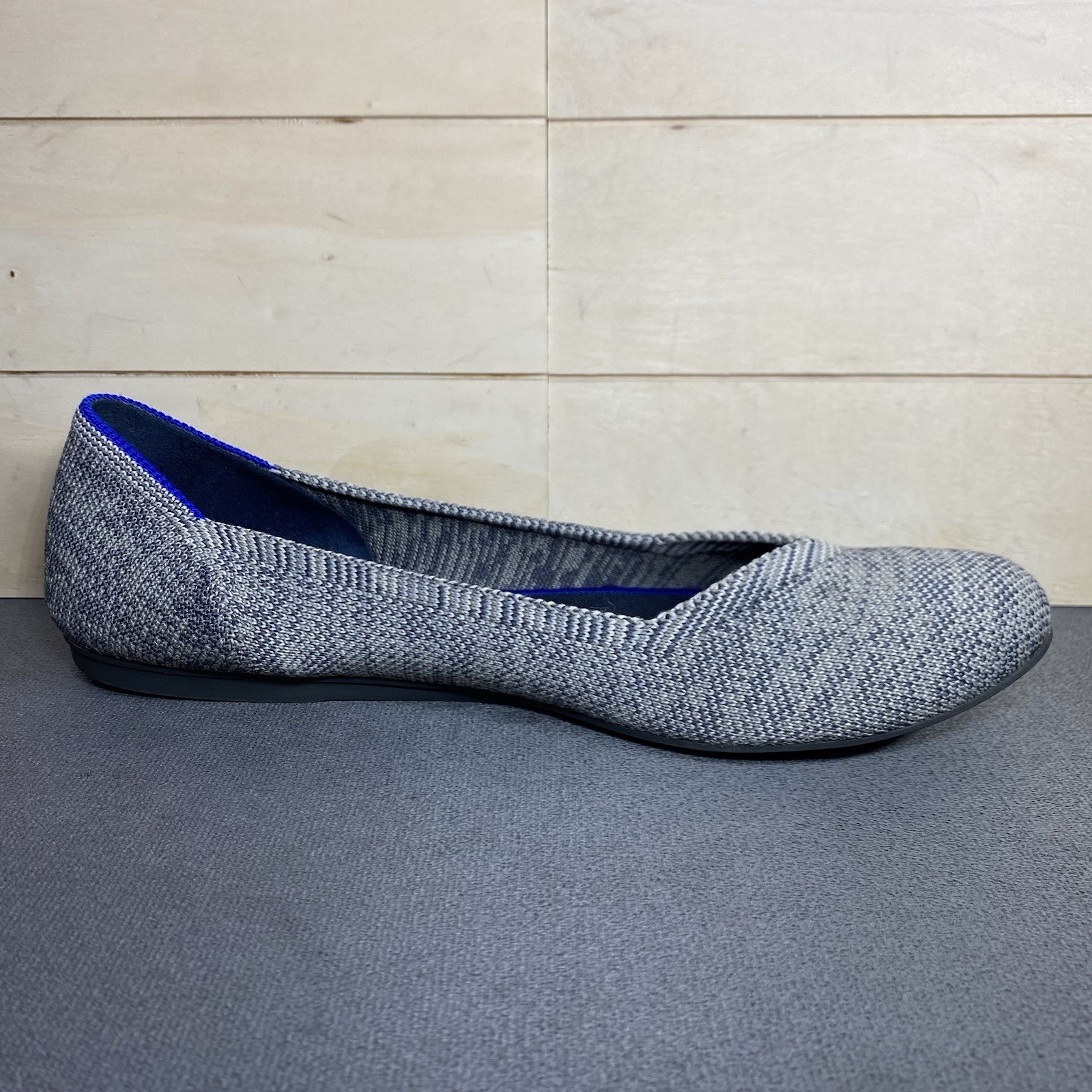Rothy’s The Flat Grey Blue Knit Fabric Women’s Size 8 Shoes Slip-Ons