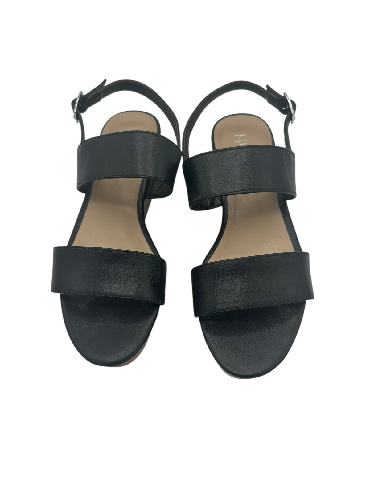 J. Jill Wedge Sandals Leather Wood Summer Vacation Casual Womens 7.5M