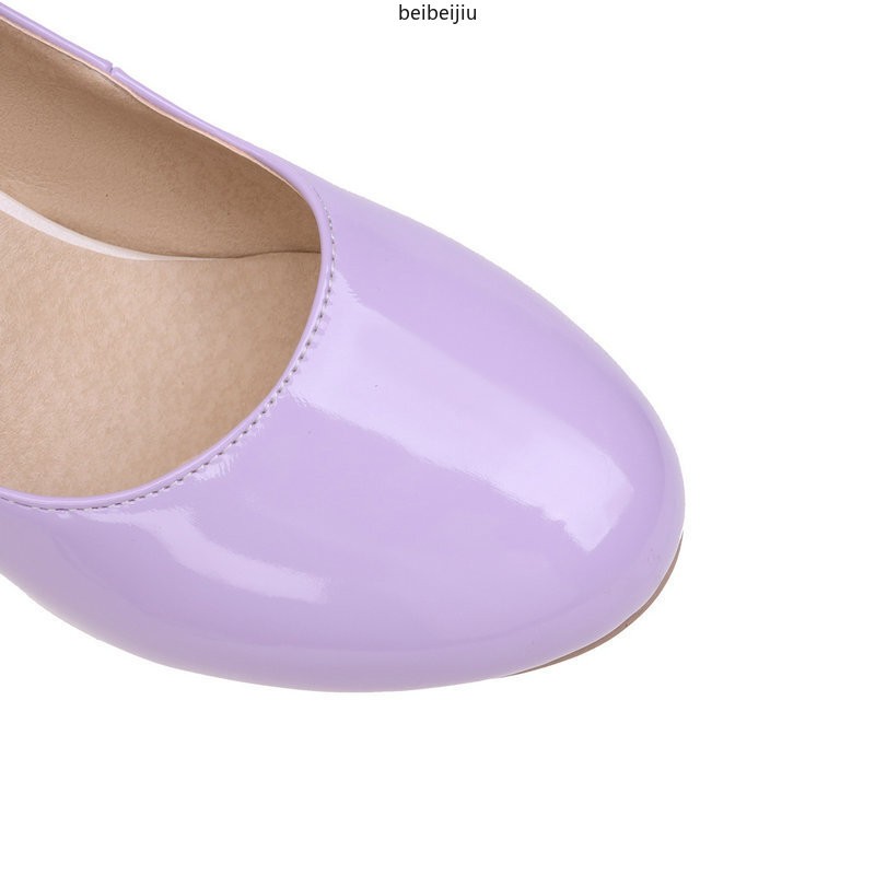 Womens Sweet Candy Mid Block Heel Mary Jane Faux Leather Wedding Shoes Plus Sz