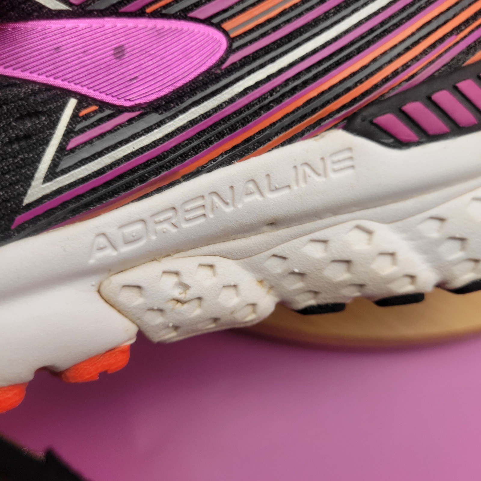 Brooks Adrenaline GTS 19 Womens Running Shoes Black Purple Coral 1202842A080 10N