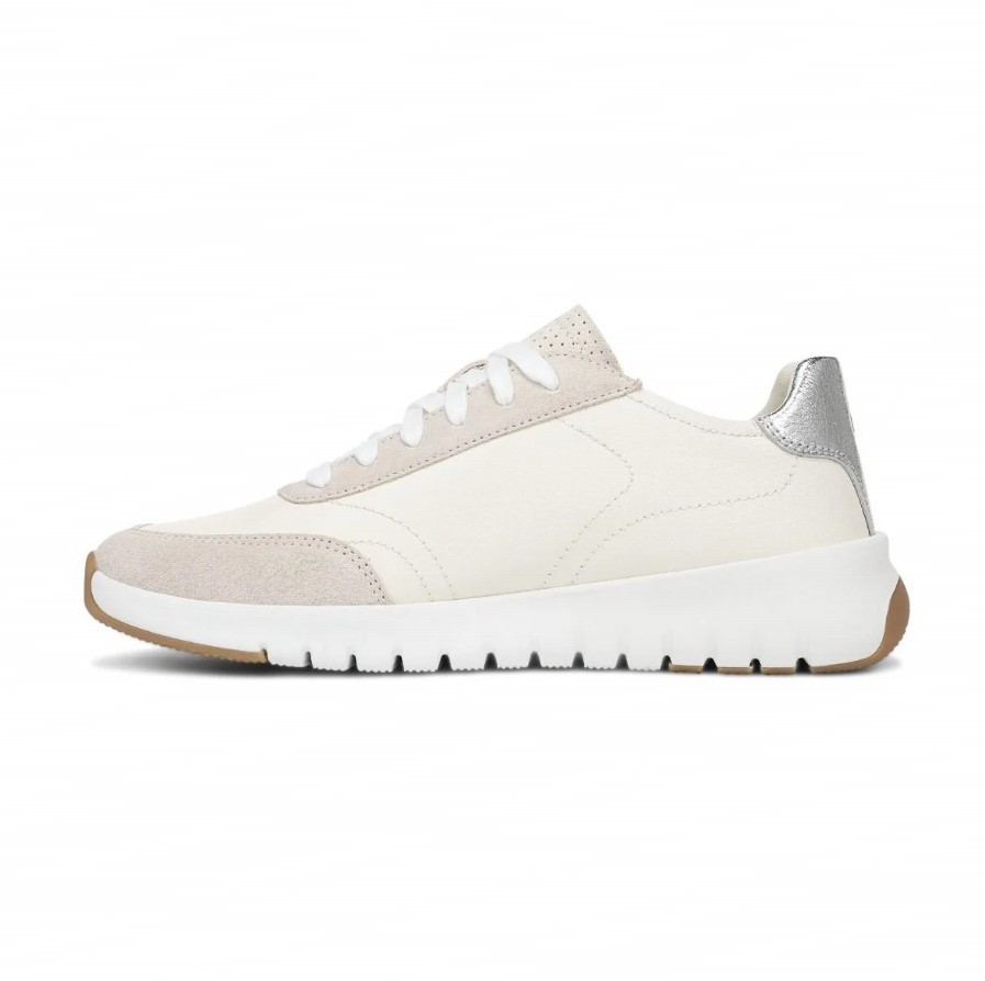 VIONIC Women Uptown Sneaker, Ivory Leather (NEW)